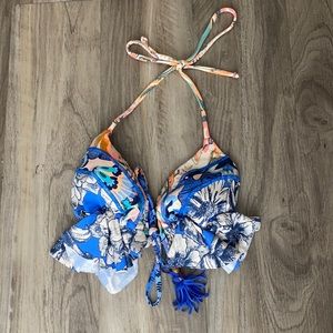 maaji floral ruffle bikini top